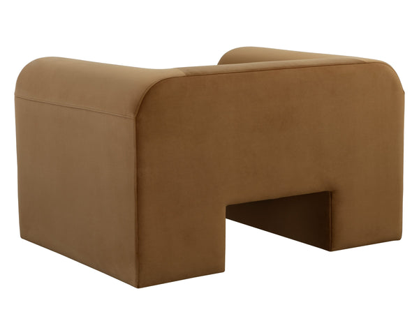 Sunpan Ionic Sculptural Accent Chair Curved Wraparound Arms Upholstered Living Room Seating 109732