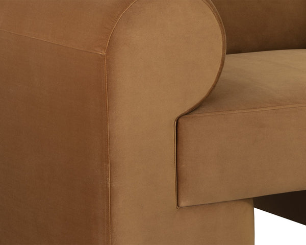 Sunpan Ionic Sculptural Accent Chair Curved Wraparound Arms Upholstered Living Room Seating 109732