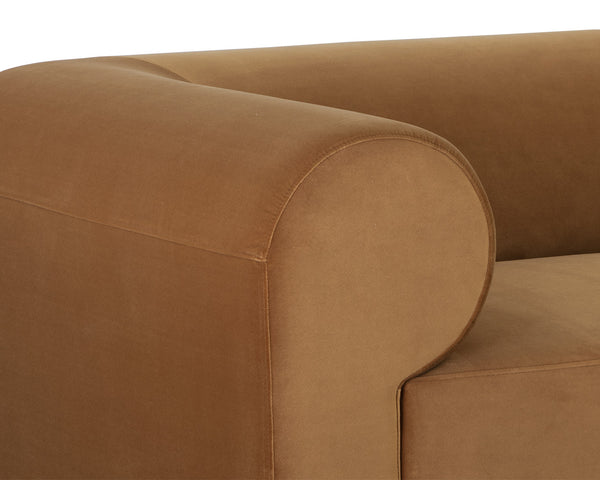 Sunpan Ionic Sculptural Accent Chair Curved Wraparound Arms Upholstered Living Room Seating 109732