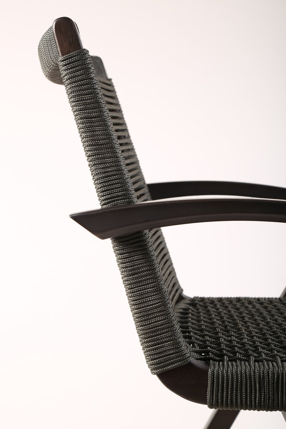 English Elm Eruna Dark Eucalyptus Wood Counter Stool with Gray Rope — Weather-Resistant, Stable, No-Assembly Seat B2736P268538