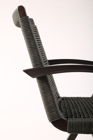 English Elm Eruna Dark Eucalyptus Wood Counter Stool with Gray Rope — Weather-Resistant, Stable, No-Assembly Seat B2736P268538