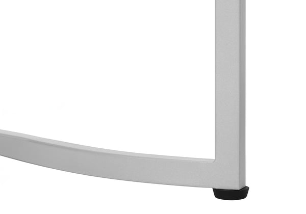 English Elm Accent Table - Elegant Round Design With White Marble Look And Grey Metal Base For Modern Spaces B2710P218983