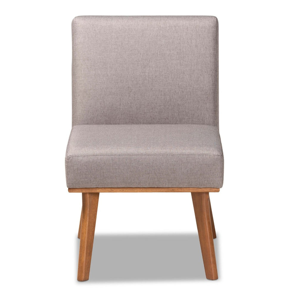 Baxton Studio Baxton Studio Odessa Mid-Century Modern Dining Chair in Grey Fabric & Walnut Finish for Chic Dining BBT8054-Grey/Walnut-CC