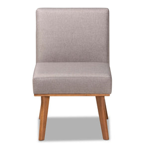 Baxton Studio Baxton Studio Odessa Mid-Century Modern Dining Chair in Grey Fabric & Walnut Finish for Chic Dining BBT8054-Grey/Walnut-CC