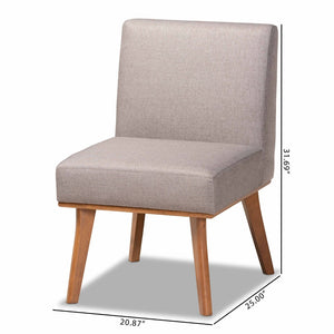 Baxton Studio Baxton Studio Odessa Mid-Century Modern Dining Chair in Grey Fabric & Walnut Finish for Chic Dining BBT8054-Grey/Walnut-CC