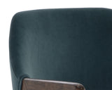 Milton Dining Armchair - Smoke Acacia - Meg Dusty Teal 109807 Sunpan