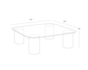 Sunpan Maude Round Coffee Table Smoked Glass Top Concrete Base Contemporary Living Room 109811