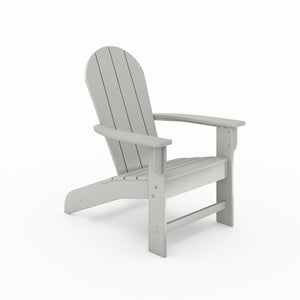 English Elm Adirondack Outdoor Chair Weatherproof Hdpe Fan Back Ergonomic Poolside Patio Lounger Dark Gray B195P198779