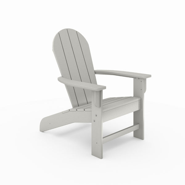 English Elm Adirondack Outdoor Chair Weatherproof Hdpe Fan Back Ergonomic Poolside Patio Lounger Dark Gray B195P198779