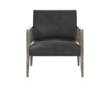 Earl Lounge Chair - Ash Grey - Brentwood Charcoal Leather 109856 Sunpan