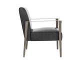 Earl Lounge Chair - Ash Grey - Brentwood Charcoal Leather 109856 Sunpan