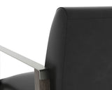 Earl Lounge Chair - Ash Grey - Brentwood Charcoal Leather 109856 Sunpan