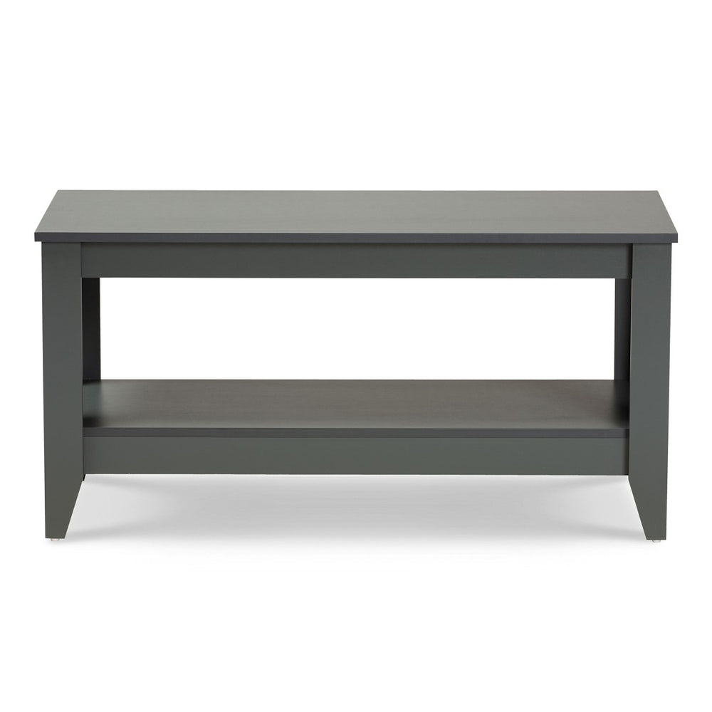 Baxton Studio Baxton Elada Modern Grey Wood Coffee Table with Storage Shelf, Stylish Design for Living Spaces CT8000-Grey-CT