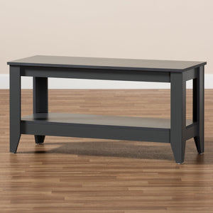 Baxton Studio Baxton Elada Modern Grey Wood Coffee Table with Storage Shelf, Stylish Design for Living Spaces CT8000-Grey-CT