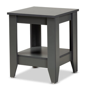 Baxton Studio Baxton Studio Audra Modern Grey End Table with Tapered Legs and Lower Shelf for Stylish Storage ET8000-Grey-ET