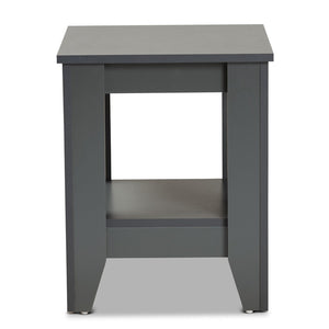 Baxton Studio Baxton Studio Audra Modern Grey End Table with Tapered Legs and Lower Shelf for Stylish Storage ET8000-Grey-ET