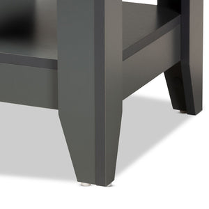 Baxton Studio Baxton Studio Audra Modern Grey End Table with Tapered Legs and Lower Shelf for Stylish Storage ET8000-Grey-ET