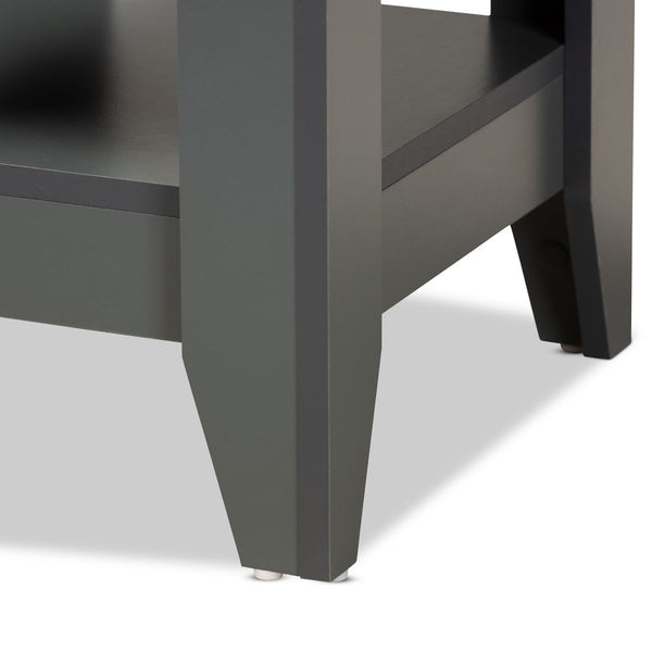 Baxton Studio Baxton Studio Audra Modern Grey End Table with Tapered Legs and Lower Shelf for Stylish Storage ET8000-Grey-ET