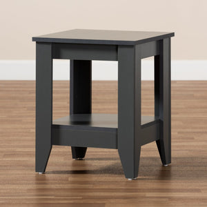 Baxton Studio Baxton Studio Audra Modern Grey End Table with Tapered Legs and Lower Shelf for Stylish Storage ET8000-Grey-ET
