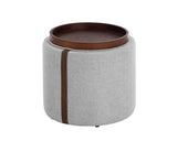 Borelli Storage Ottoman - Belfast Heather Grey / Autumn Chestnut 109906 Sunpan