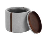 Borelli Storage Ottoman - Belfast Heather Grey / Autumn Chestnut 109906 Sunpan