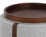 Borelli Storage Ottoman - Belfast Heather Grey / Autumn Chestnut 109906 Sunpan