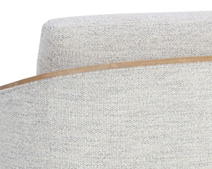 Sunpan Tasia Swivel Lounge Chair Linen Upholstered with Rubberwood Frame for Living Rooms Grey 109919V