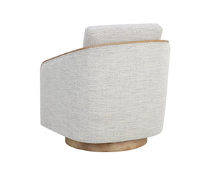 Sunpan Tasia Swivel Lounge Chair Linen Upholstered with Rubberwood Frame for Living Rooms Grey 109919V