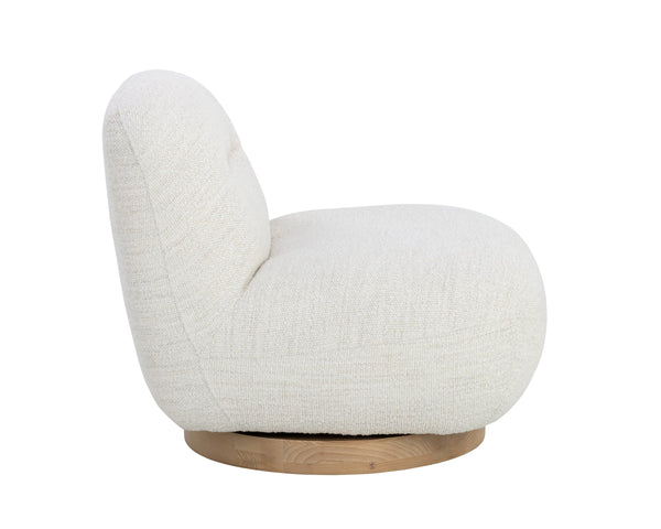 Sunpan Franze Swivel Lounge Chair with Merino Upholstery and Blonde Rubberwood Base 109920V