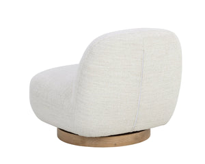 Sunpan Franze Swivel Lounge Chair with Merino Upholstery and Blonde Rubberwood Base 109920V