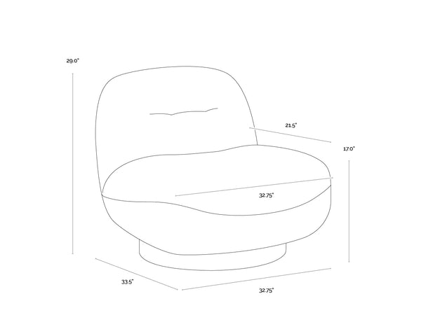 Sunpan Franze Swivel Lounge Chair with Merino Upholstery and Blonde Rubberwood Base 109920V