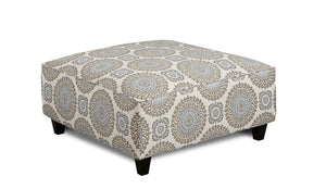 Fusion Grande Brianne Twilight Cocktail Ottoman - Stylish, Durable & Child-safe Multi-patterned Centerpiece Multi W,52% Polyester 48% Rayon 109 Brianne Twilight Cocktail Ottoman