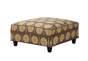 Fusion Samab Mocha Cerchio Teak Cocktail Ottoman - Stylish, Child-safe Seating & Serving Solution, 38" Square Brown S ,44.18% Polyester,17.98% Polyester (Uv),17.75% Pre,Crcotn,12.88% Cotton,5.91 Pcr Poly,1.30% Rayon 109 Cerchio Teak Cocktail Ottoman