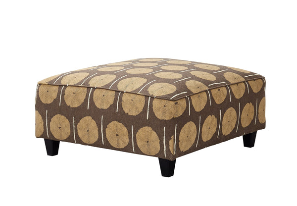 Fusion Samab Mocha Cerchio Teak Cocktail Ottoman - Stylish, Child-safe Seating & Serving Solution, 38" Square Brown S ,44.18% Polyester,17.98% Polyester (Uv),17.75% Pre,Crcotn,12.88% Cotton,5.91 Pcr Poly,1.30% Rayon 109 Cerchio Teak Cocktail Ottoman