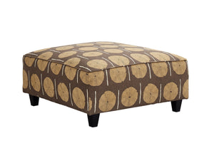Fusion Samab Mocha Cerchio Teak Cocktail Ottoman - Stylish, Child-safe Seating & Serving Solution, 38" Square Brown S ,44.18% Polyester,17.98% Polyester (Uv),17.75% Pre,Crcotn,12.88% Cotton,5.91 Pcr Poly,1.30% Rayon 109 Cerchio Teak Cocktail Ottoman