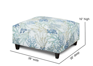 Fusion Grande Coral Reef Oceanside Cocktail Ottoman - Stylish, Padded Square For Kids & Living Room Fun Multi W,29% Polypropylene,29% Cotton,42% Rayon 109 Coral Reef Oceanside Cocktail Ottoman