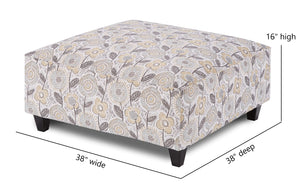 Fusion Vandy Dayflower Haze Colorful Cocktail Ottoman – Multi-functional, Sturdy & Kid-friendly Design! Multi Ws,100% Polyester 109 Dayflower Haze Cocktail Ottoman