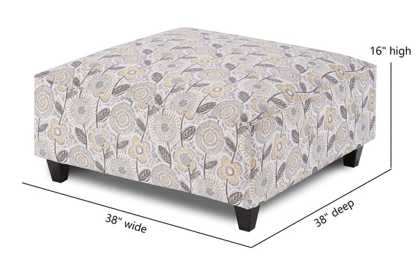 Fusion Vandy Dayflower Haze Colorful Cocktail Ottoman – Multi-functional, Sturdy & Kid-friendly Design! Multi Ws,100% Polyester 109 Dayflower Haze Cocktail Ottoman