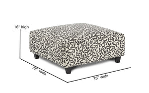 Fusion Basic Moontide Stone Padded Cocktail Ottoman – Colorful & Versatile Square Seating For Your Home Multi S ,100% Polyester 109 Dutch Charcoal Cocktail Ottoman