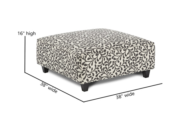 Fusion Basic Moontide Stone Padded Cocktail Ottoman – Colorful & Versatile Square Seating For Your Home Multi S ,100% Polyester 109 Dutch Charcoal Cocktail Ottoman
