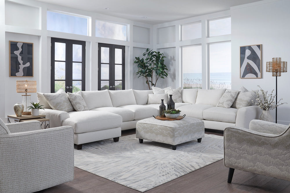 Fusion Hobnob Cotton Fuji Accent Chair: Stylish Grey & White Design With Durable Fabric & Unique Comfort Grey And White Ws ,98% Polypropylene,2% Polyester 240 Fuji Cotton Accent Chair