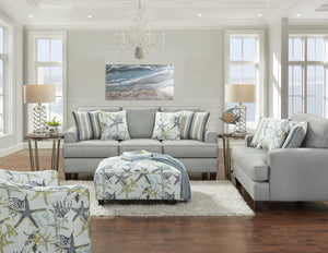 Fusion Jitterbug Flax Savannah Ocean Accent Chair - Stylish Comfort With Reversible Cushion For Your Space Multi S,75% Polyester 452 Savannah Ocean Accent Chair