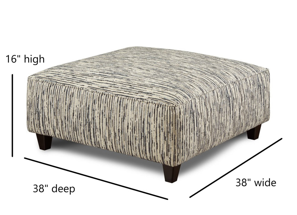 Fusion Handwoven Linen Local Color Steel Padded Cocktail Ottoman - Versatile, Kid-friendly & Stylish Seating Multi Ws,97% Polypropylene 3% Polyester 109 Local Color Steel Cocktail Ottoman