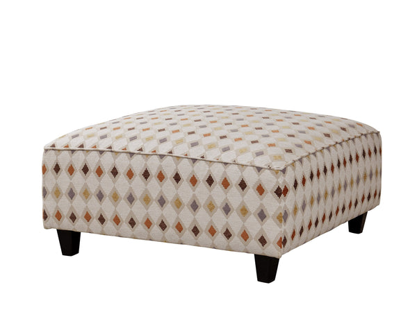 Fusion Wowza Sand Cocktail Ottoman - Stylish 38" Square Padded Centerpiece For Kids With Fun Pattern & Durability Multi Ws ,100% Polyester 109 Mara Patina Cocktail Ottoman