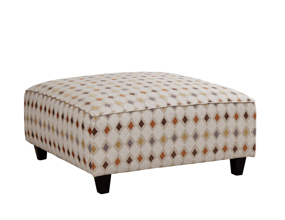 Fusion Wowza Sand Cocktail Ottoman - Stylish 38" Square Padded Centerpiece For Kids With Fun Pattern & Durability Multi Ws ,100% Polyester 109 Mara Patina Cocktail Ottoman
