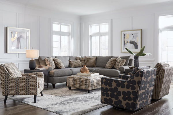 Fusion Silversmith Coffee Collage Swivel Glider Chair - Stylish, Reversible Cushions & 360-degree Motion Multi Ws ,2% Polyester,98% Polypropylene 21-02g Collage Coffee Swivel Glider