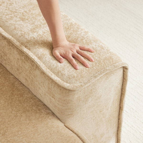 English Elm Harrison Velvet Armless Sofa In Light Camel - Luxurious Comfort, Stylish Design & No Assembly Needed W3041P386606