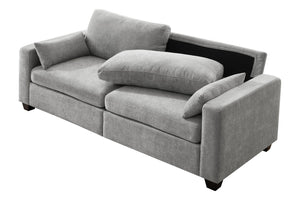 English Elm Modern Fabric Loveseat with Fsc Wood Frame Spring Cushions and Washable Covers W5515P443361