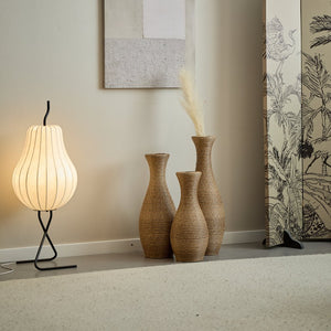 English Elm 3-piece modern PVC floor vase set with tall standalone racks for artificial branches and decor accents Beige W2796P261494