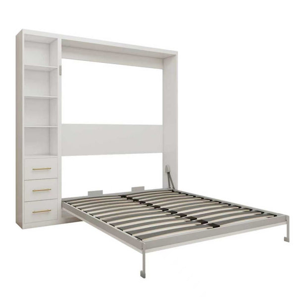 English Elm Diy Queen Murphy Bed with Integrated Workspace Desk for Studio and Home Office W5290S00002